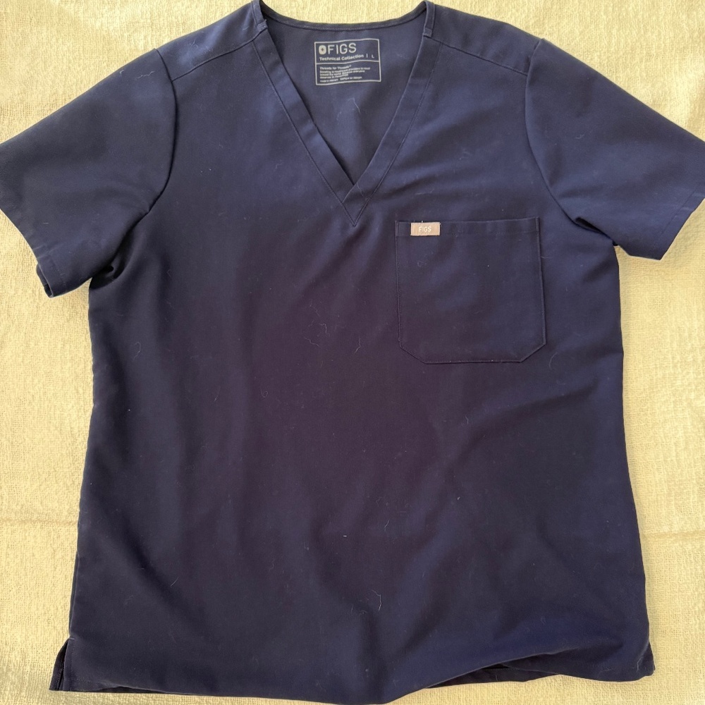 Figs Navy Catarina One-Pocket Scrub Top
